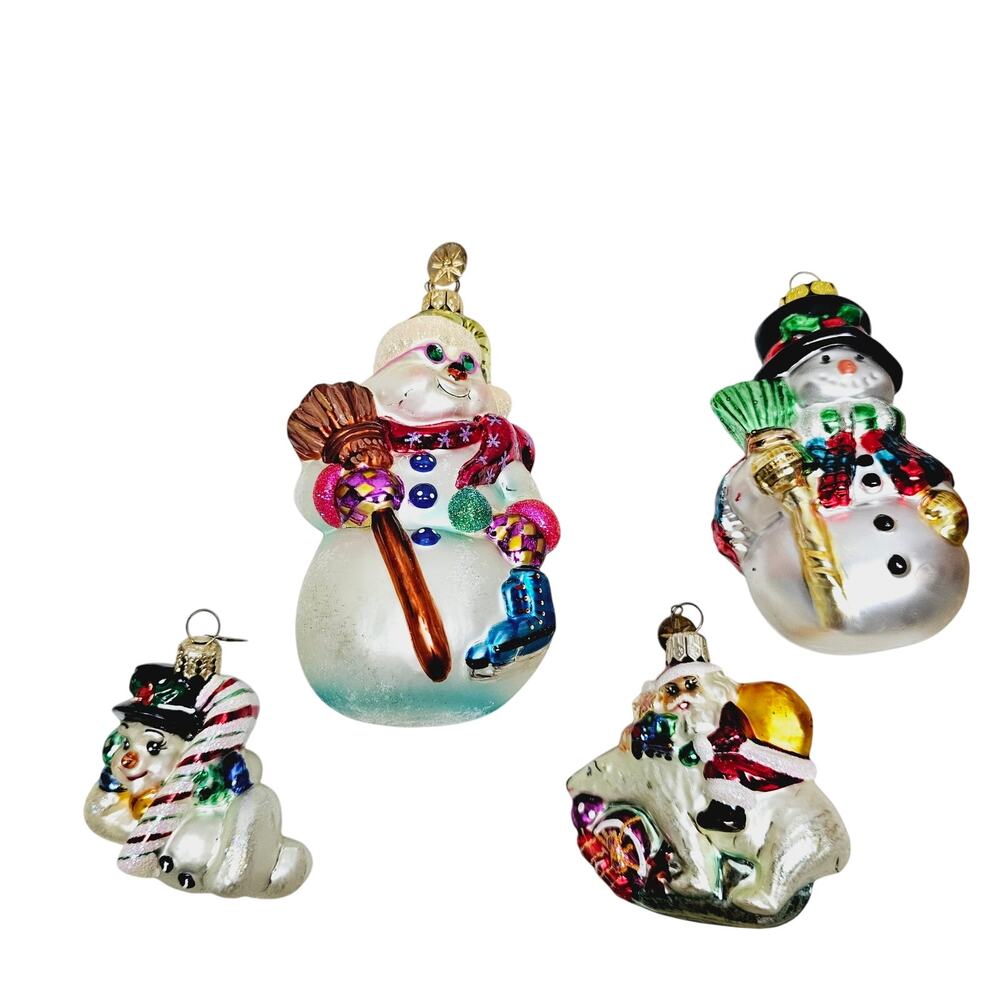 Christopher Radko Christmas Tree Ornament- Lot of 4 Snowmen in Boxes